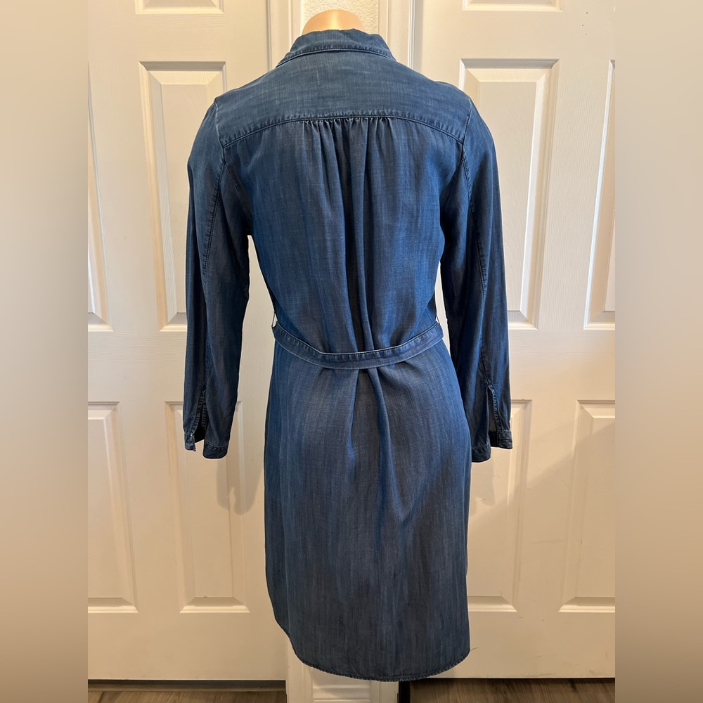 ***S O L D*** Coldwater Creek Blue Tencel Dress with Belt - Picture 3 of 5